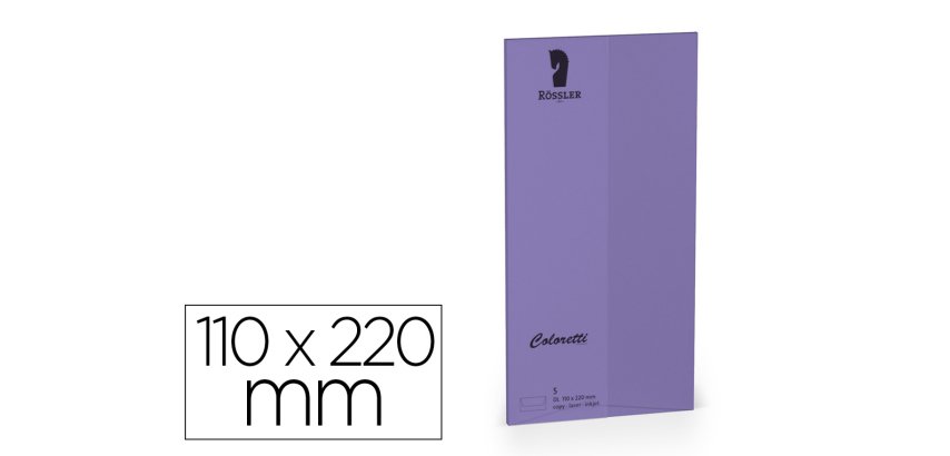 Sobre rossler coloretti dl americano color lila 110x220 mm pack de 5 unidades