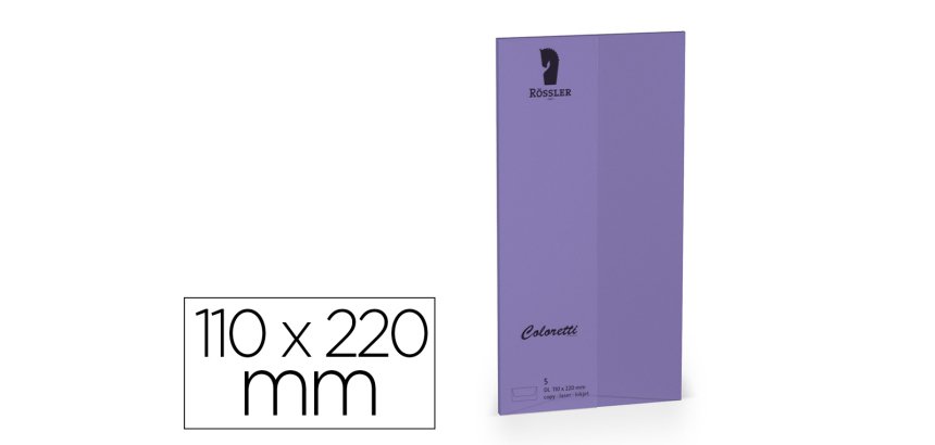 Sobre rossler coloretti dl americano color lila 110x220 mm pack de 5 unidades
