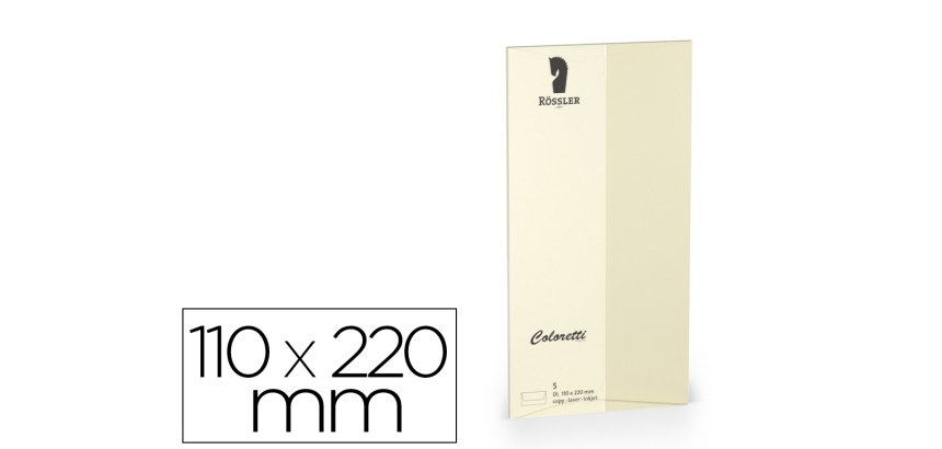 Sobre rossler coloretti dl americano color marmol crema 110x220 mm pack de 5 unidades