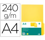 Subcarpeta cartulina liderpapel din a4 pestaña derecha 240g/m2 color amarillo