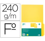 Subcarpeta cartulina liderpapel folio pestaña derecha 240g/m2 amarillo