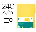 Subcarpeta cartulina liderpapel folio pestaña izquierda 240g/m2 amarillo
