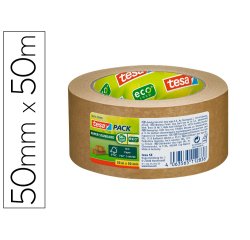 Cinta adhesiva tesa eco papel color kraft 50 mt x 50 mm para embalaje
