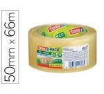 Cinta adhesiva tesa eco bio & strong transparente 66 m x 50 mm para embalaje