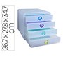 Fichero cajones sobremesa exacompta pop box translucido 4 cajones multicolor