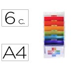 Clasificador de pared exacompta polipropileno cristal 6 compartimentos