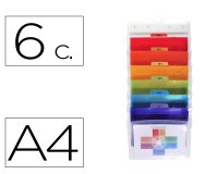 Clasificador de pared exacompta polipropileno cristal 6 compartimentos