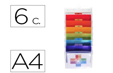 Clasificador de pared exacompta polipropileno cristal 6 compartimentos