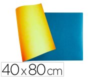 Vade de sobremesa exacompta bee blue polipiel pu color azafran/turquesa 40x80 cm