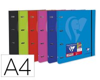 Carpeta clairefontaine mimesys 4 anillas 20 mm carton forrado din a4 con recambio colores surtidos