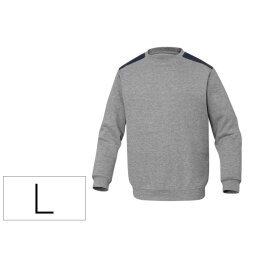 Sudadera deltaplus sweat olino con refuerzo en espalda y codos gris talla l