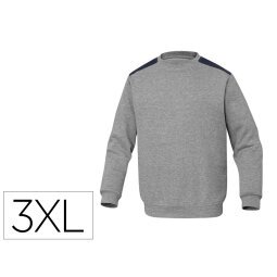 Sudadera deltaplus sweat olino con refuerzo en espalda y codos gris talla 3xl