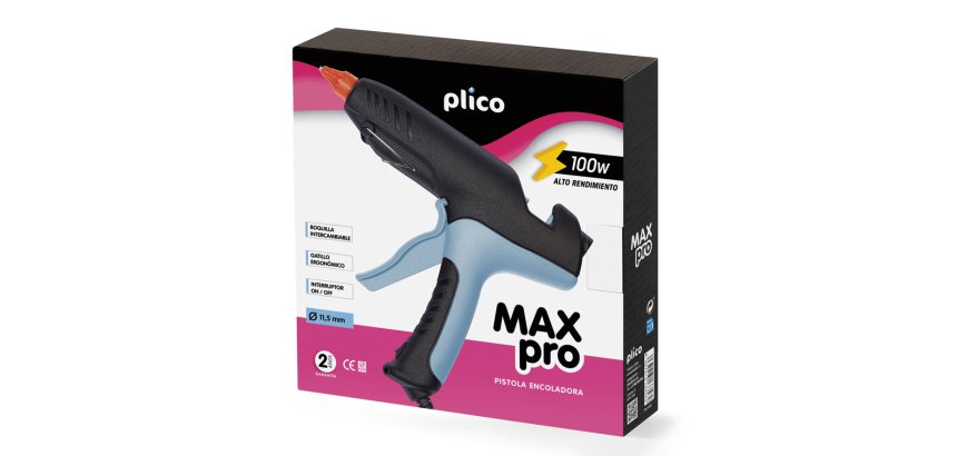 Pistola de silicona caliente plico max pro 100w