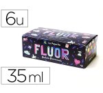 Pintura acrilica la pajarita fluorescente 35 ml caja de 6 unidades colores surtidos