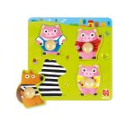 Puzle goula madera 4 piezas los 3 cerditos