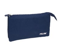 Bolso escolar portatodo milan 1918 collection 3 cremalleras y 5 compartimentos azul marino 215x35x125 mm