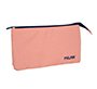 Bolso escolar portatodo milan 1918 collection 3 cremalleras y 5 compartimentos rosa 215x35x125 mm