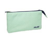 Bolso escolar portatodo milan 1918 collection 3 cremalleras y 5 compartimentos verde 215x35x125 mm