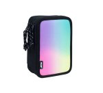 Plumier escolar milan serie sunset triple color negro 195x55x130 mm