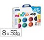 Pasta milan para modelar soft dough muchas letras con herramientas maletin con 8 botes colores surtidos 59 g