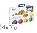 Pasta milan para modelar soft dough casa de las hamburguesas con herramientas maletin con 4 botes colores