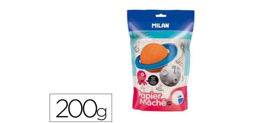 Papel mache milan blanco en polvo bolsa de 200 g