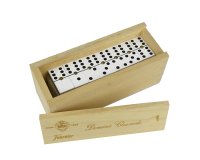 Domino chamelo fournier ficha celuloide en caja de madera