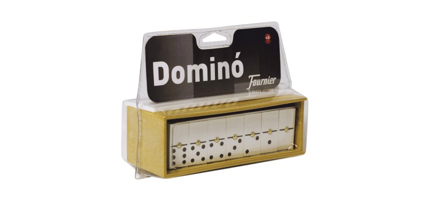 Domino chamelo fournier ficha marfilina en caja de plastico en blister