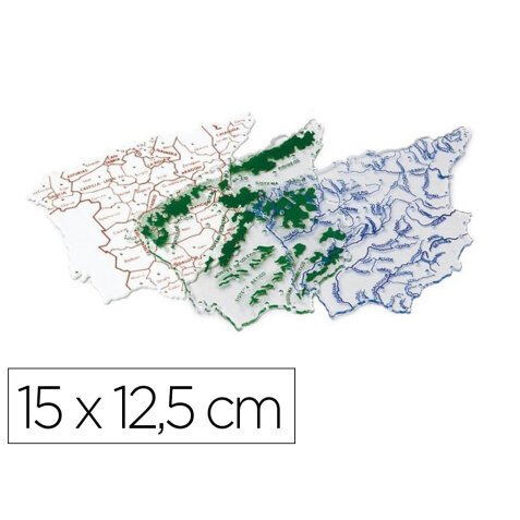 Plantilla faibo mapa españa 15x12,5 cm bolsa de 3 unidades 100% reciclable