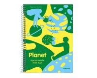 Agenda planet additio semana vista curso escolar comunicacion familia/centro primaria a5 colores surtidos