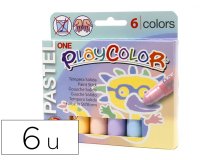 Tempera solida en barra playcolor pastel one caja de 6 unidades colores surtidos