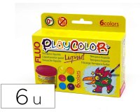 Tempera liquida playcolor liquid fluo 40 ml caja 6 unidades colores surtidos