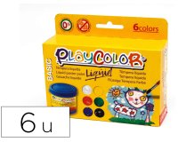 Tempera liquida playcolor liquid basic 40 ml caja de 6 unidades colores surtidos