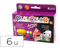 Pintura acrilica playcolor acrylic basic 40 ml caja de 6 unidades colores surtidos