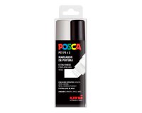 Rotulador uni posca pc-17k/2c marcador de pintura punta biselada 15 mm estuche de 2 unidades blanco/negro