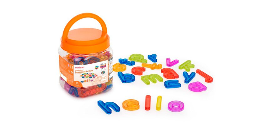Juego didactico miniland letras minusculas translucidas
