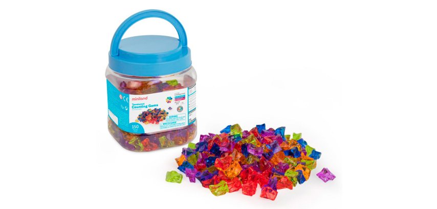 Juego didactico miniland gemas para contar translucidas