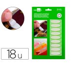 Velcro autoadhesivo ovalado liderpapel blanco 35x12 mm blister de 18 unidades