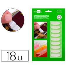 Velcro autoadhesivo ovalado liderpapel blanco 35x12 mm blister de 18 unidades