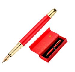 Pluma belius passion dor aluminio textura cepillada color rojo y dorado tinta azul caja de diseño