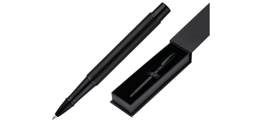 Roller belius turbo aluminio color negro tinta azul caja de diseño