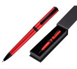 Boligrafo belius turbo aluminio color rojo y negro tinta azul caja de diseño