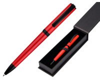 Boligrafo belius turbo aluminio color rojo y negro tinta azul caja de diseño