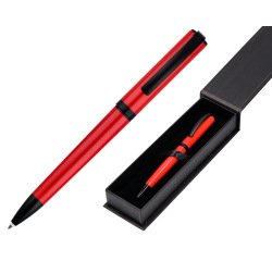Boligrafo belius turbo aluminio color rojo y negro tinta azul caja de diseño