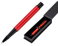 Roller belius turbo aluminio color rojo y negro tinta azul caja de diseño