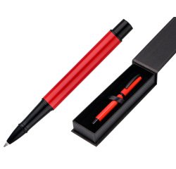 Roller belius turbo aluminio color rojo y negro tinta azul caja de diseño