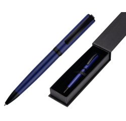 Boligrafo belius turbo aluminio color azul y negro tinta azul caja de diseño
