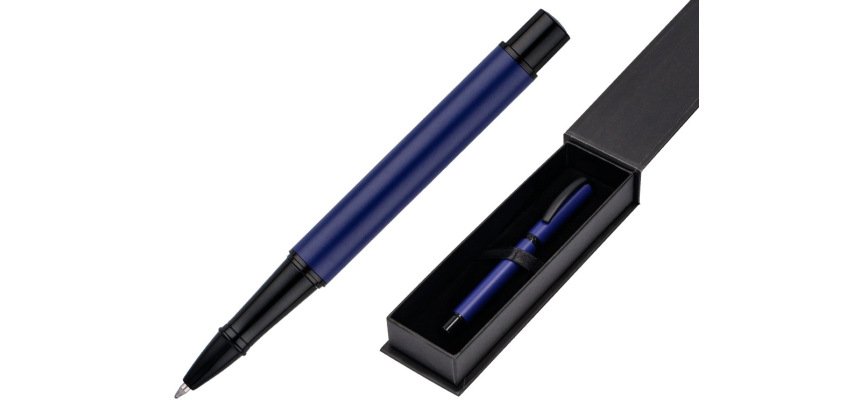 Roller belius turbo aluminio color azul y negro tinta azul caja de diseño