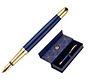 Pluma belius soiree aluminio color art deco azul marino y dorado tinta azul caja de diseño