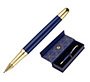 Boligrafo belius soiree aluminio color azul marino y dorado tinta azul caja de diseño